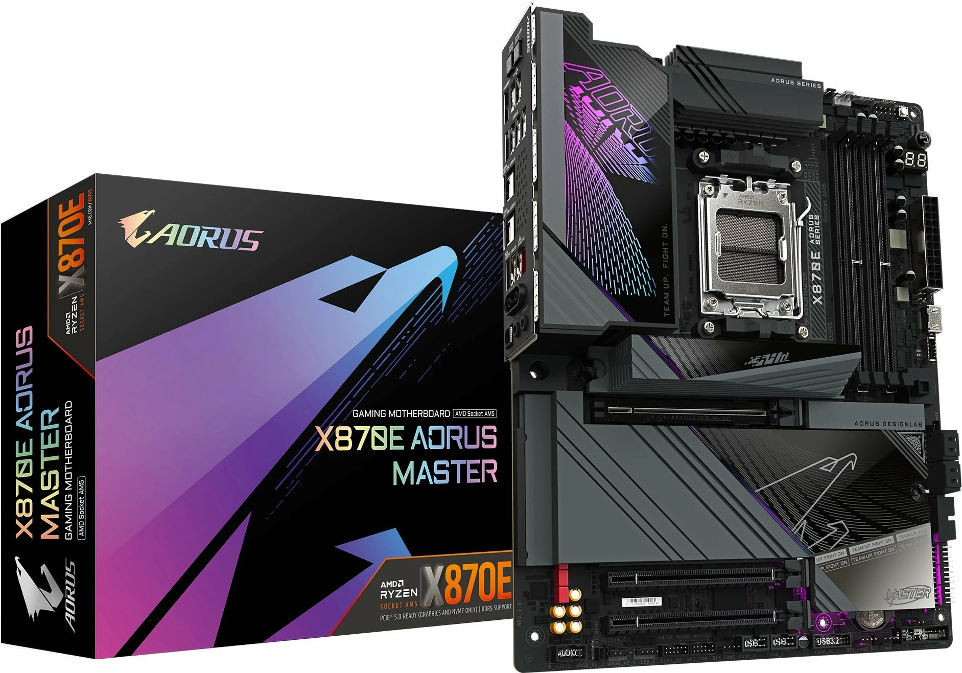 Pllakë amë Gigabyte X870E AORUS MASTER AM5, ATX, DDR5, Wi‑Fi 7, USB4, PCIe 5.0, e zezë