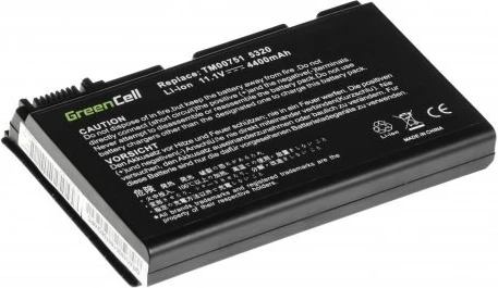 Bateri notebook Green Cell AC08 për Acer, 4400mAh, 11.1V, e zezë