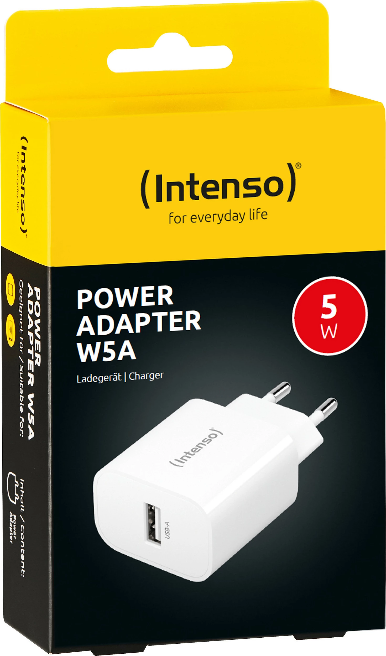 Karikues muri Intenso W5A, 1x USB-A, 5W (5V/1A), i bardhë