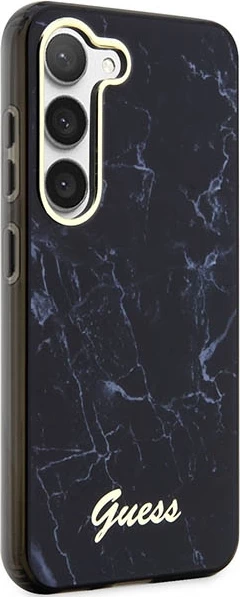 Mbështjellës Guess Marble për Samsung Galaxy S23+ S916, i fortë, i zi