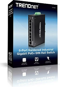 Switch industrial TRENDnet TI-PG80, 8-port Gigabit PoE+, DIN-Rail