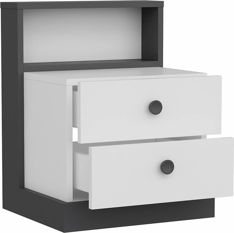 Set mobiljesh për dhomë gjumi, Skye Decor, e bardhë, antracit