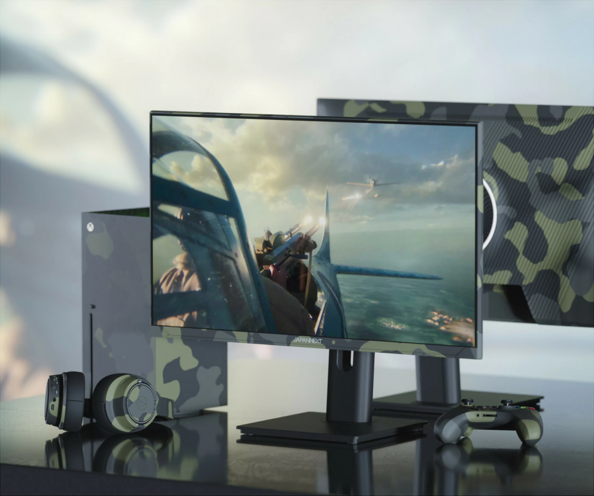 Monitor gaming JapanNext 23.8" Full HD, FreeSync, HDR, altoparlantë të integruar, i zi