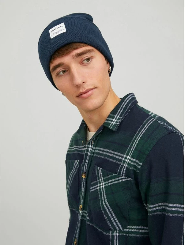 Kapelë e thurur Jack&Jones, navy blue