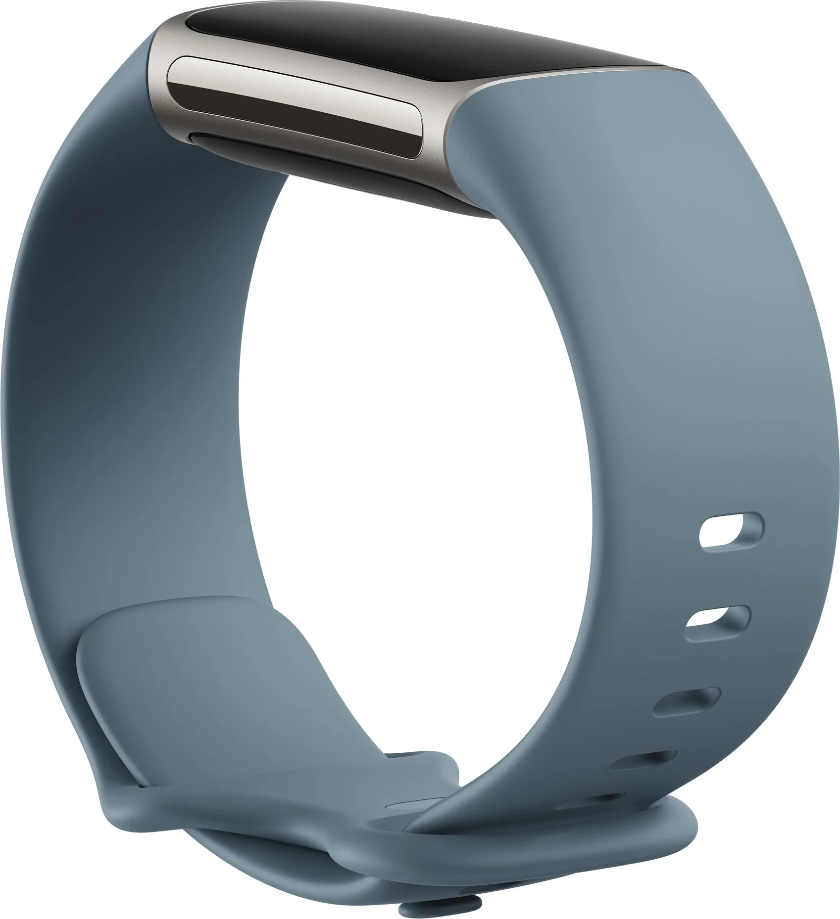 Smartwatch Fitbit Charge 5 FB421SRBU me GPS, NFC, SpO2, rezistent në ujë 50m, bateri deri 7 ditë, Platinum/Mineral Blue