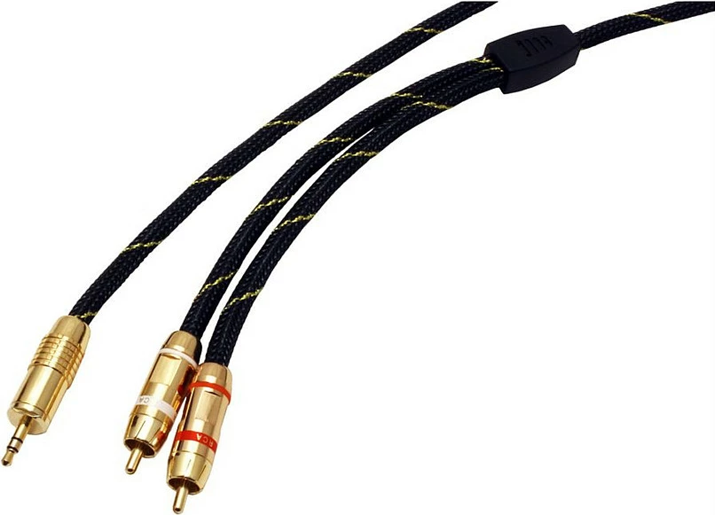 Kabllo audio ROLINE GOLD 3.5mm në 2x RCA, 5m, e zezë