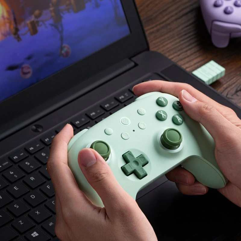 Gamepad 8BitDo Ultimate 2C Wireless për PC/Android, Hall Effect, 14 butona, 2.4GHz + USB-C, Vjollcë, set me dongle + kabllo