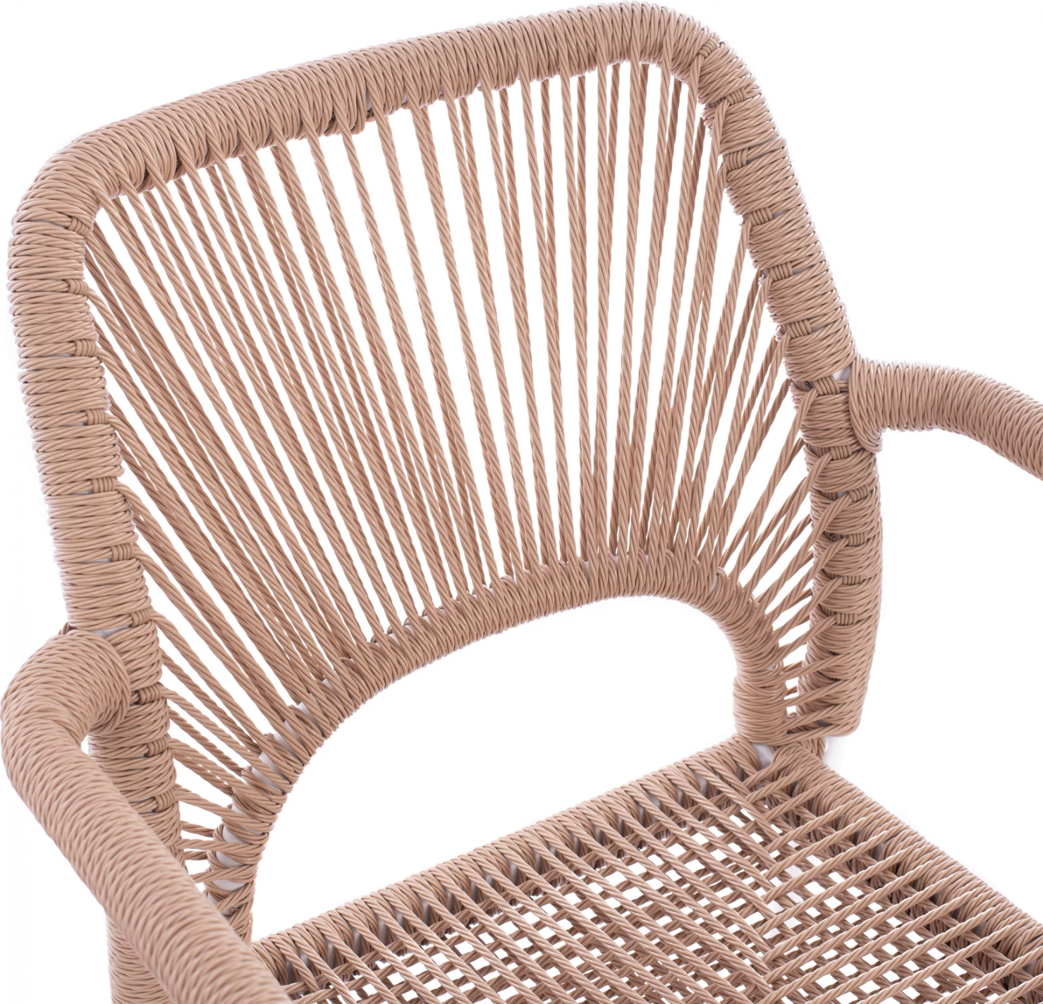 Karrige alumini e bardhë me litar PE bezhë FH5771.01 55Χ63Χ82 cm