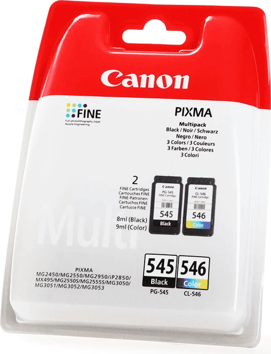 fishekë boje Canon PG-545/CL-546 rendiment 180 faqe multipako blister, BK/C/M/Y