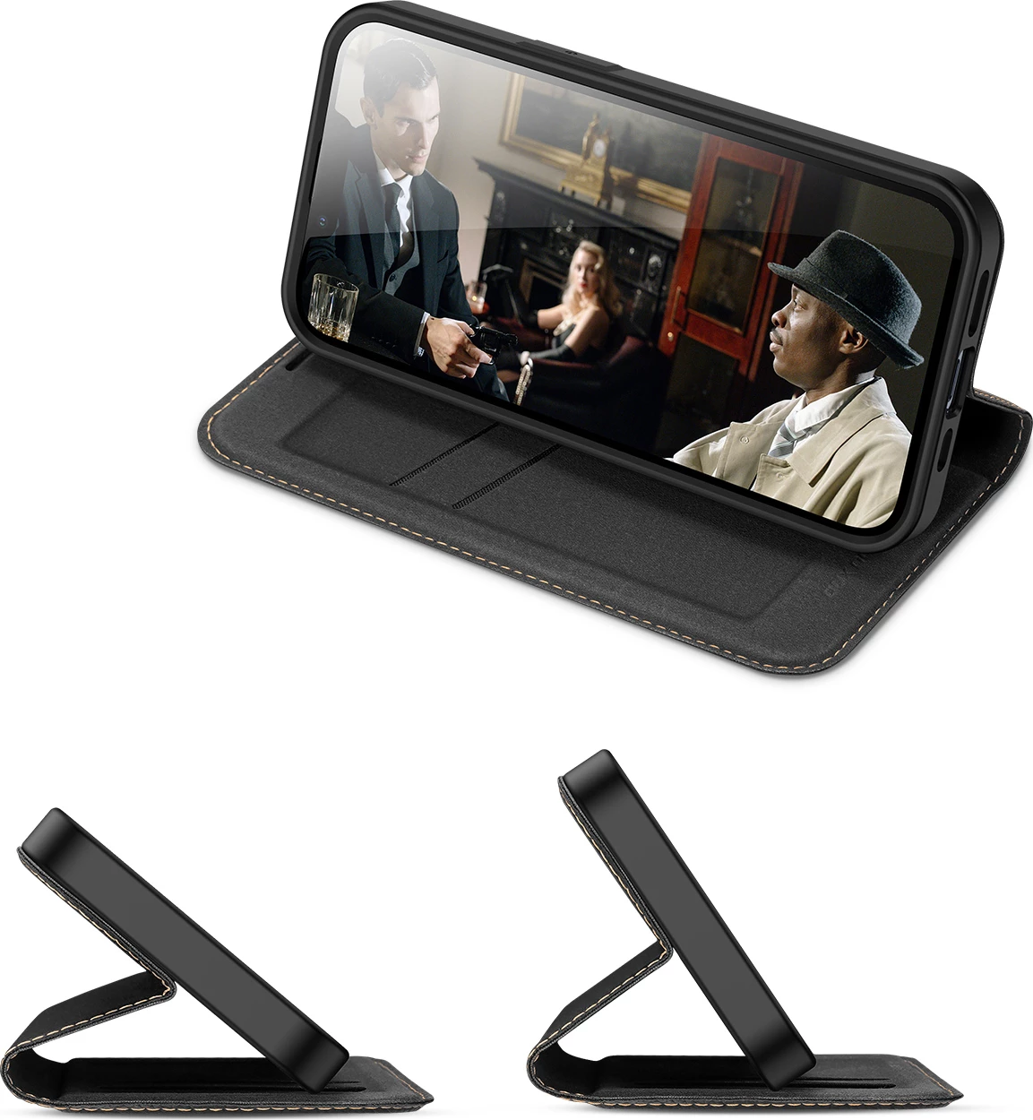 Mbështjellës Dux Ducis Skin X2 për iPhone 14 Plus, me kapak magnetik, i zi