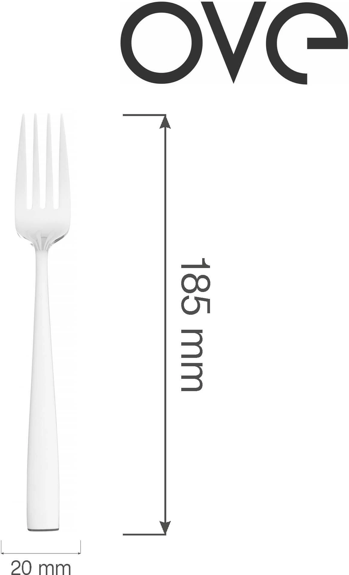 Pirun për ëmbëlsirë OVE Garda 185 mm, çelik inox 18/10, argjend, set 12 copë