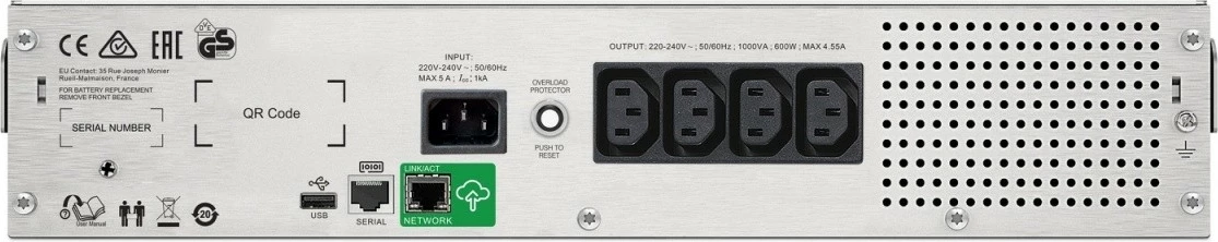 UPS APC SMC1000I-2UC, 1000VA/600W, Rack 2U, SmartConnect, e zezë/gri