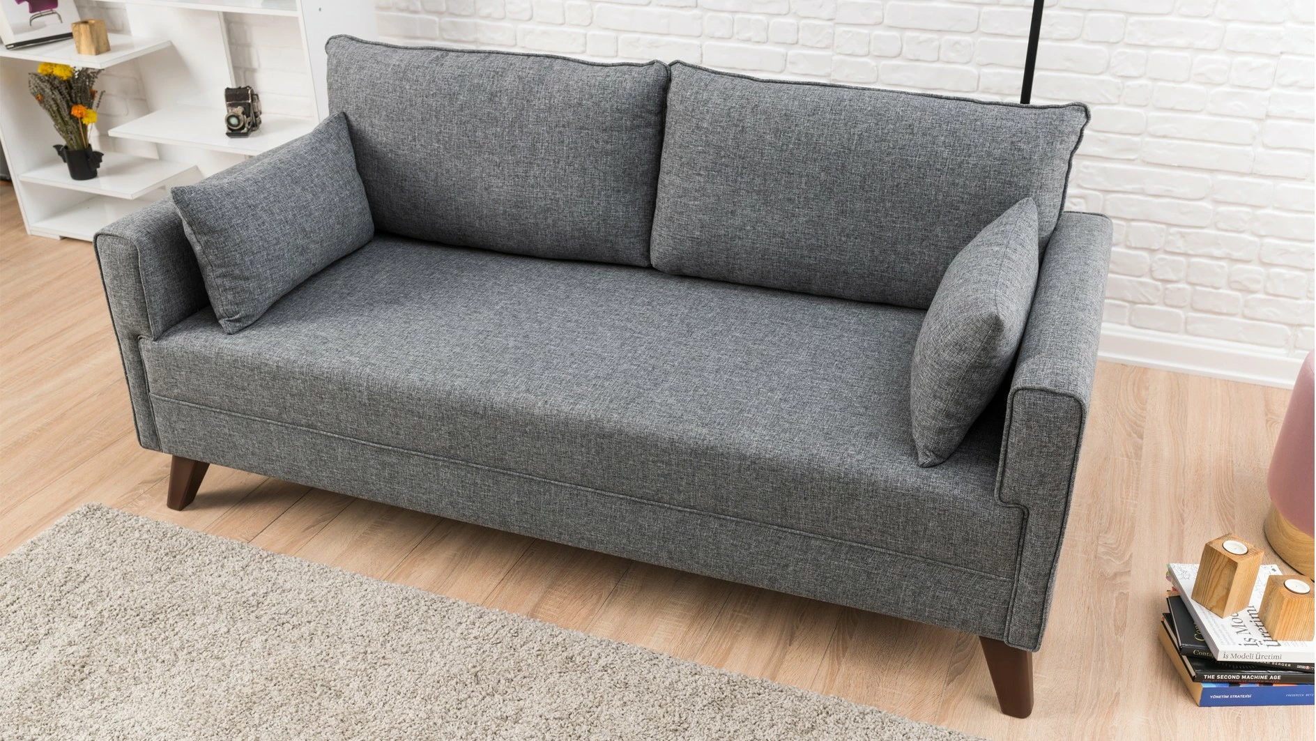 Divan dy ulëse, Atelier del Sofa, Bella, ngjyrë gri