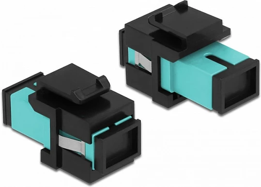 Modul Keystone DeLOCK SC Simplex femër-në-femër, flat, aqua/zi