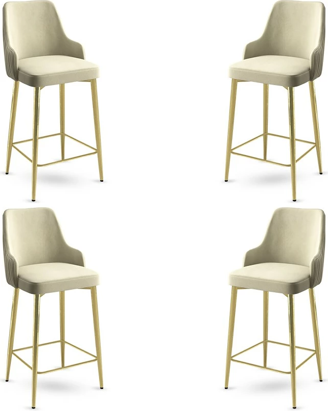 Set karrigesh për bar (4 copë), Hanah Home, Enox, krem, ari