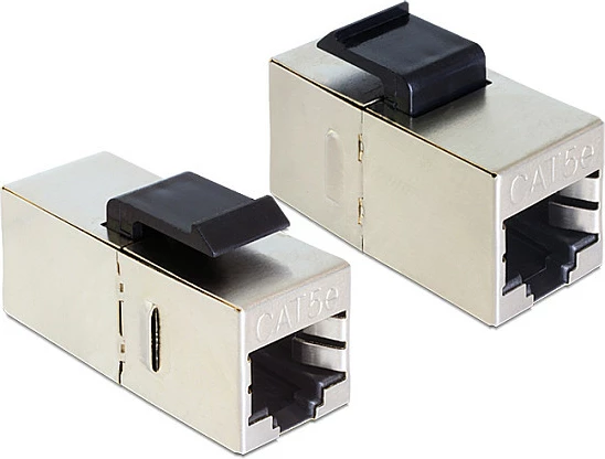 Adaptor Keystone RJ45 DeLOCK 86204, femër-femër, CAT5e, zi/argjendtë