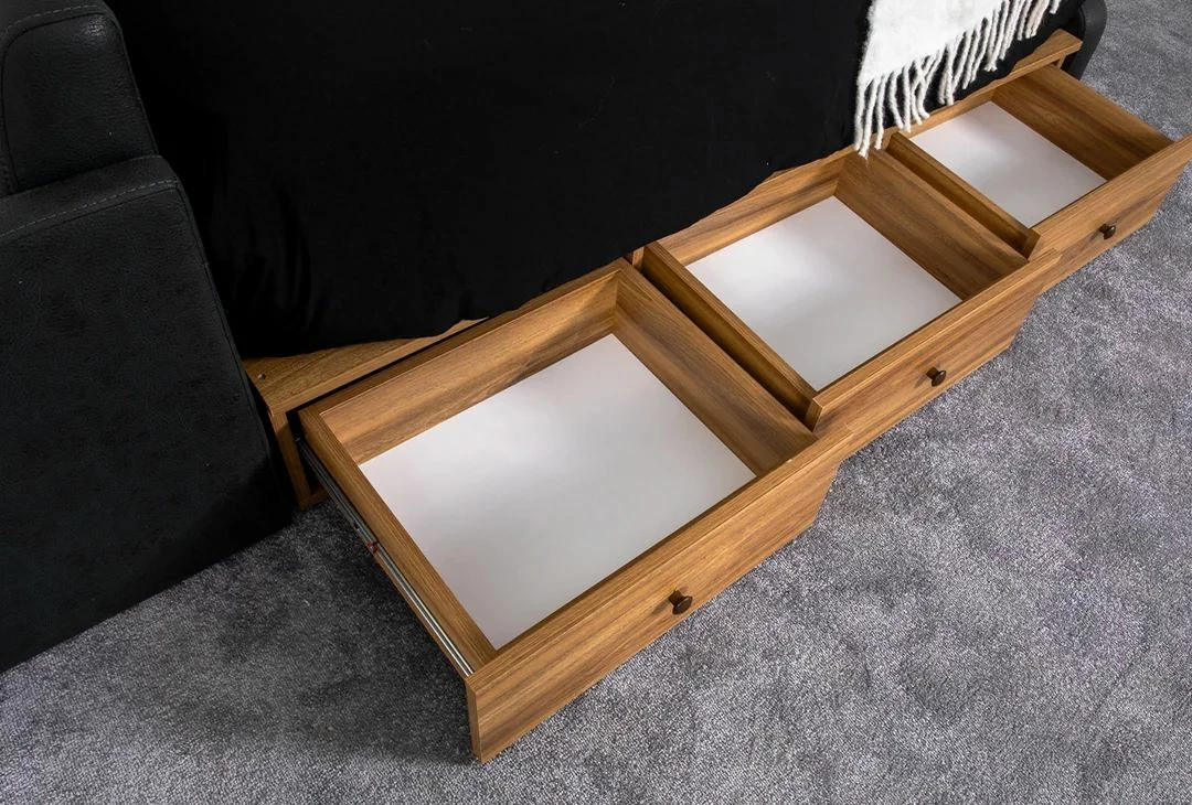 Krevat dopio Nina Smart, ngjyrë gri, Skye Decor