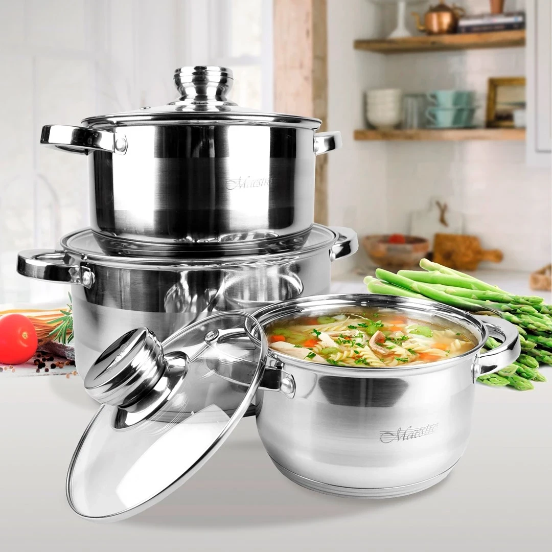 Set i tenxhereve Maestro MR-2220-6L, ngjyrë argjendi