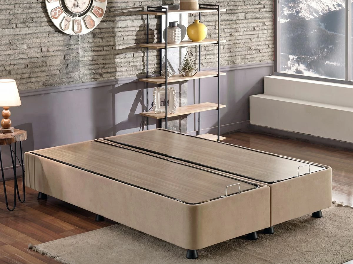 Baze krevati dopio, Skye Decor, Ela Double, kafe e çelët, 140x190cm