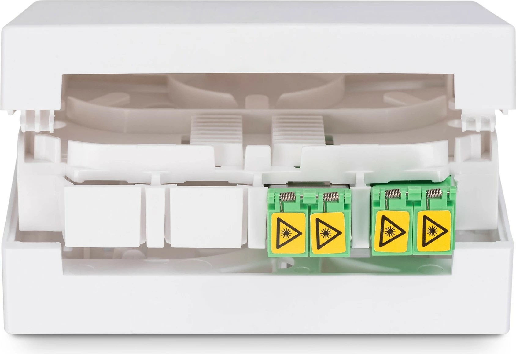 Kutí optike Digitus FTTH, 2x LC/APC DX, 4 porta, 80mm, e bardhë