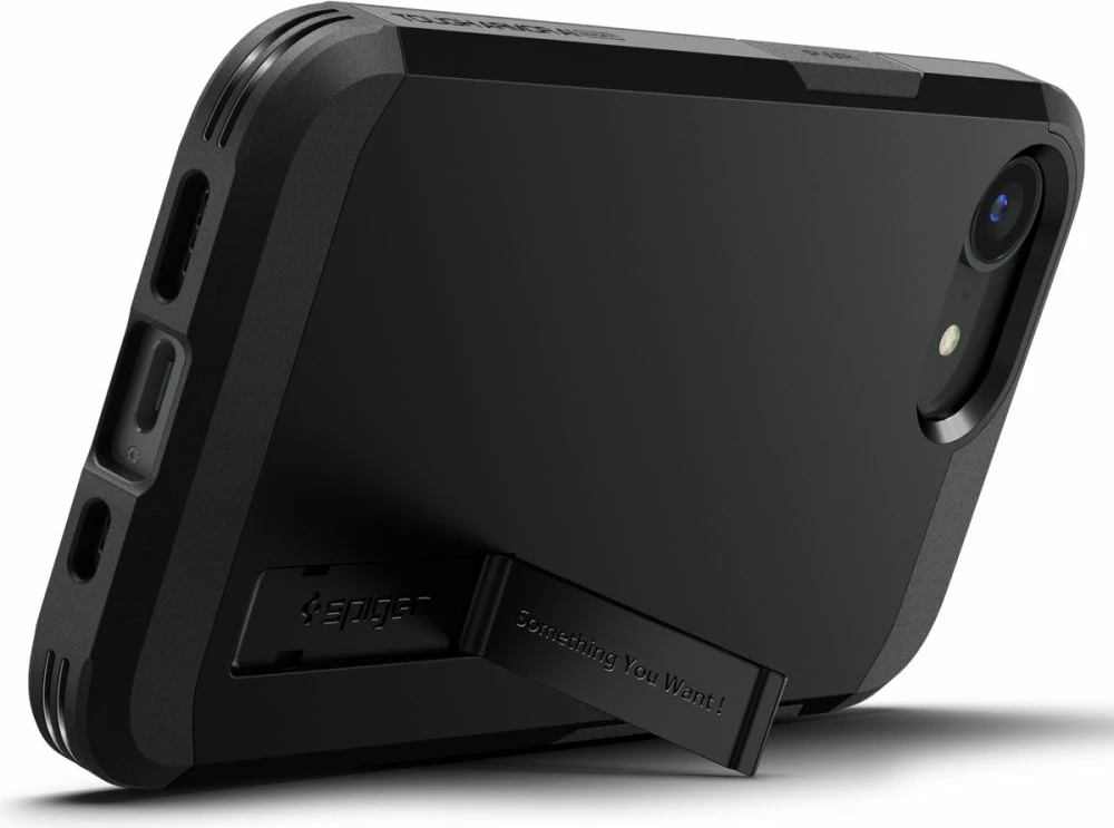 Mbështjellës Spigen Tough Armor MagSafe për iPhone 16e, me këmbë, Zi