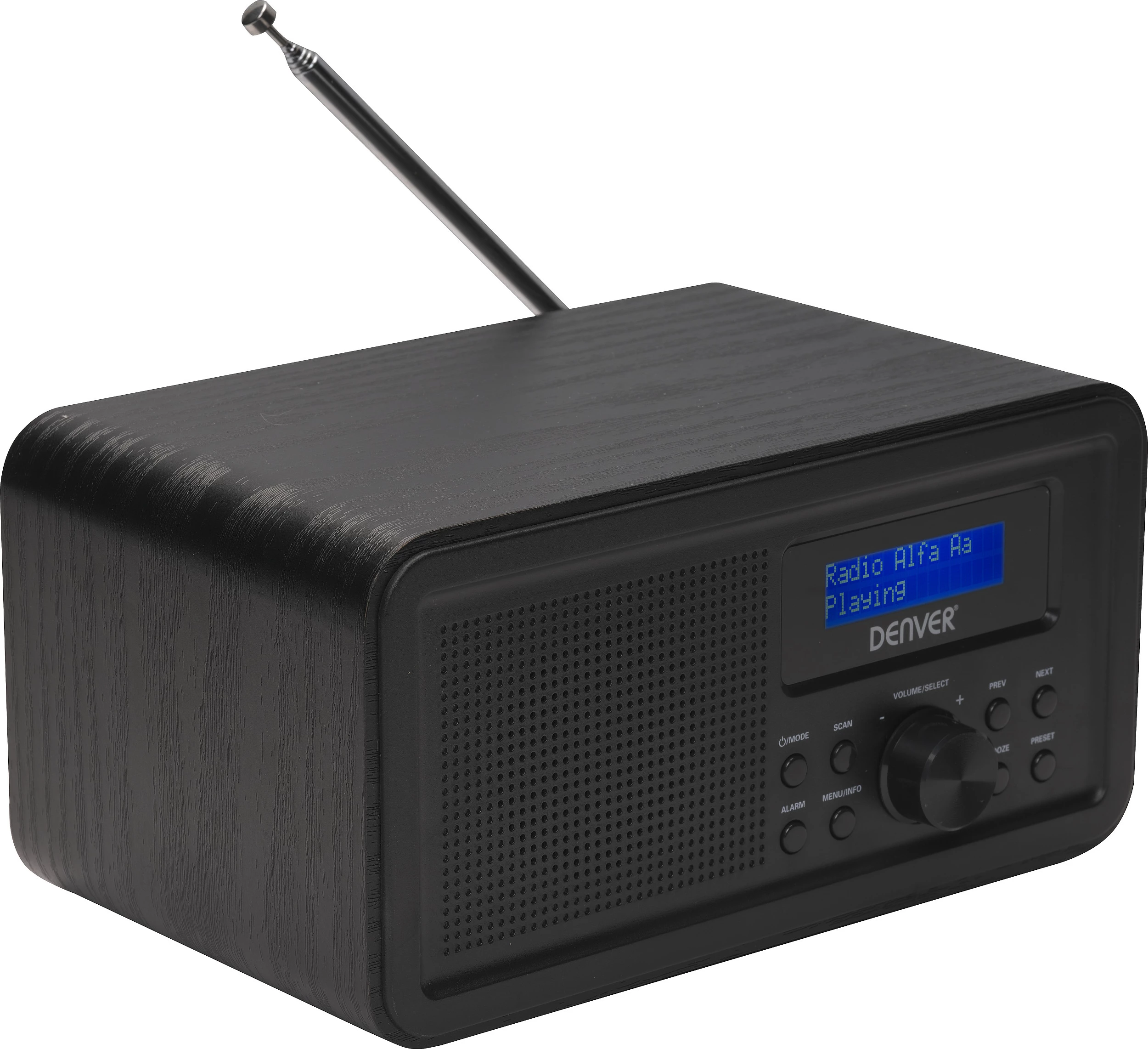 Radio Denver DAB-30, DAB+ / FM, alarm, Line-in, e zezë