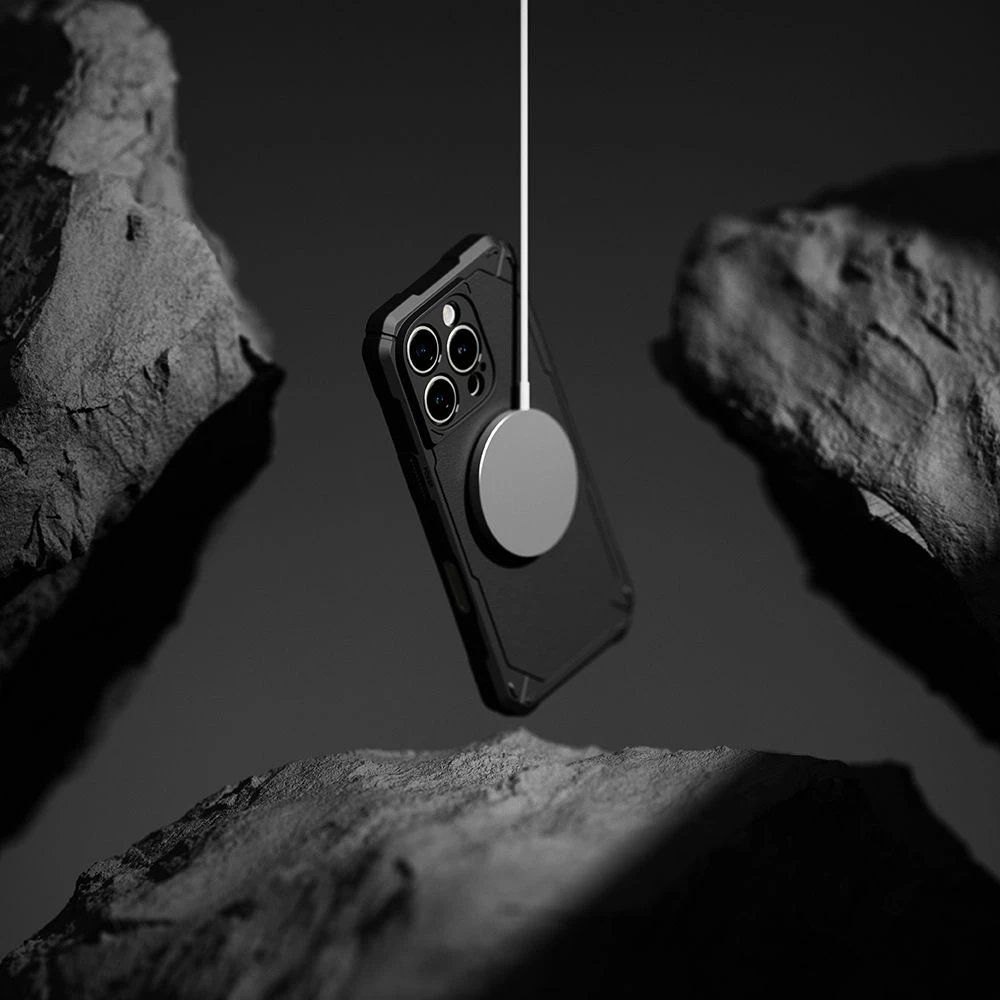 Mbështjellës Ringke Rugged Gear MagSafe për iPhone 16 Pro Max, i zi