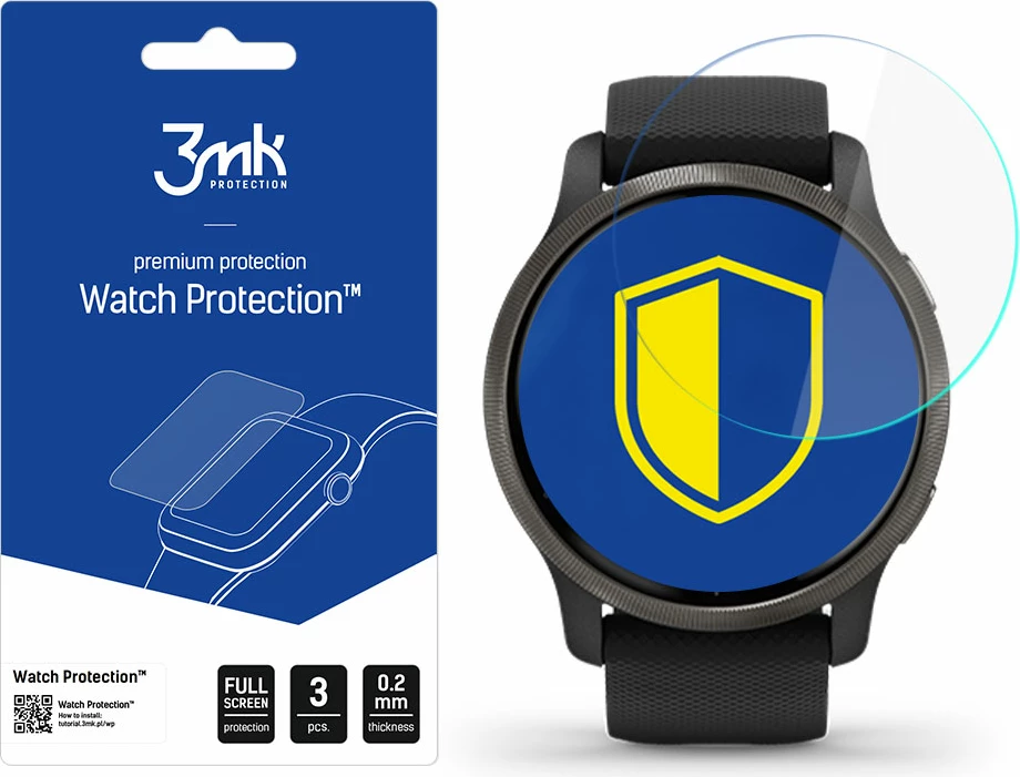 Film mbrojtës për orë Garmin Venu 2 Plus, 3mk Watch Protection ARC+, set 3 copë