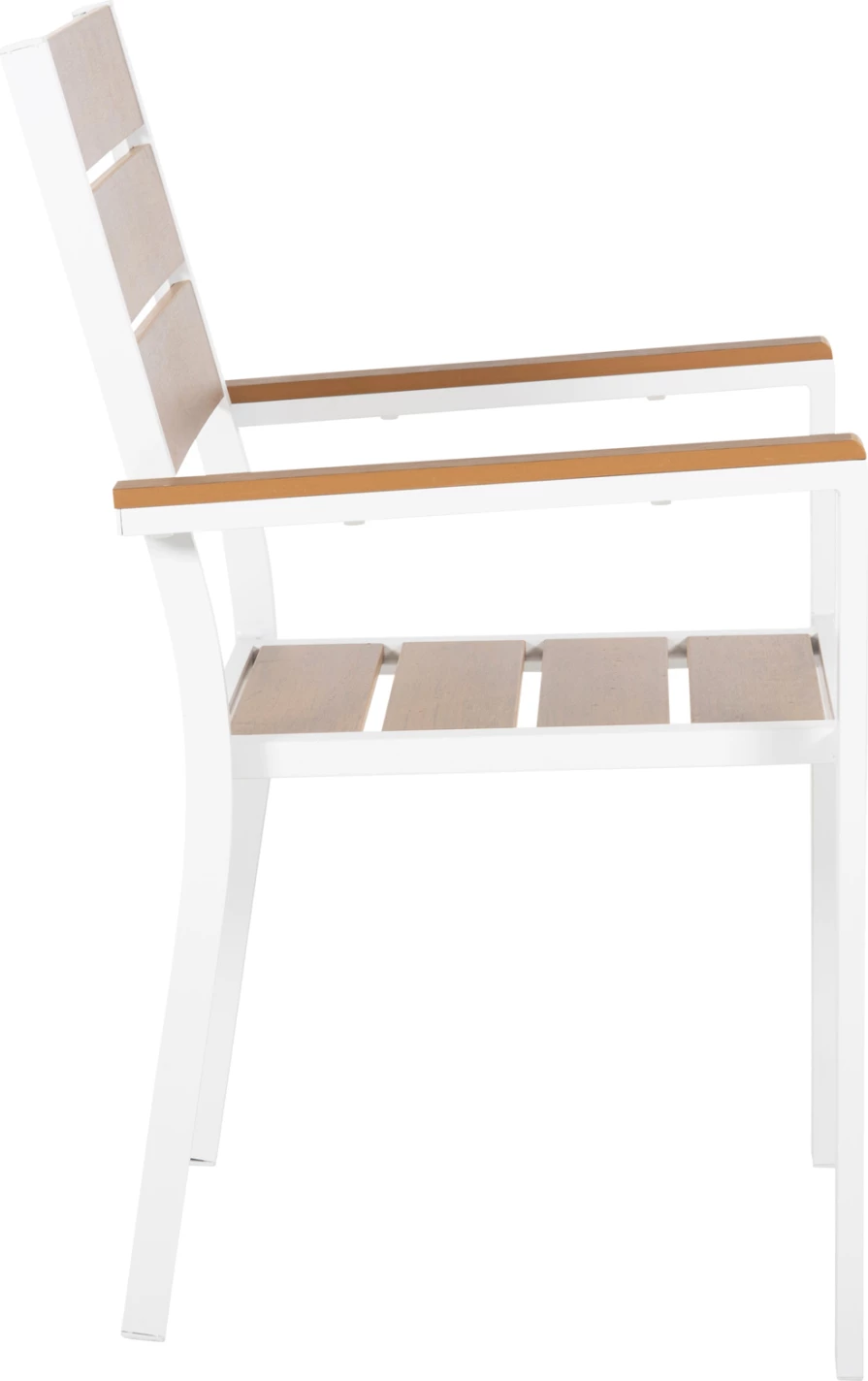 Karrige alumini SAGA, FH5981.01, e bardhë-polywood, natyrale, 55x55x86H cm