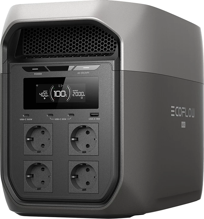 Stacion energjie portativ, EcoFlow DELTA 3 Max 2048 Wh 2400 W 4x AC UPS Wi‑Fi Bluetooth, e zezë/gri