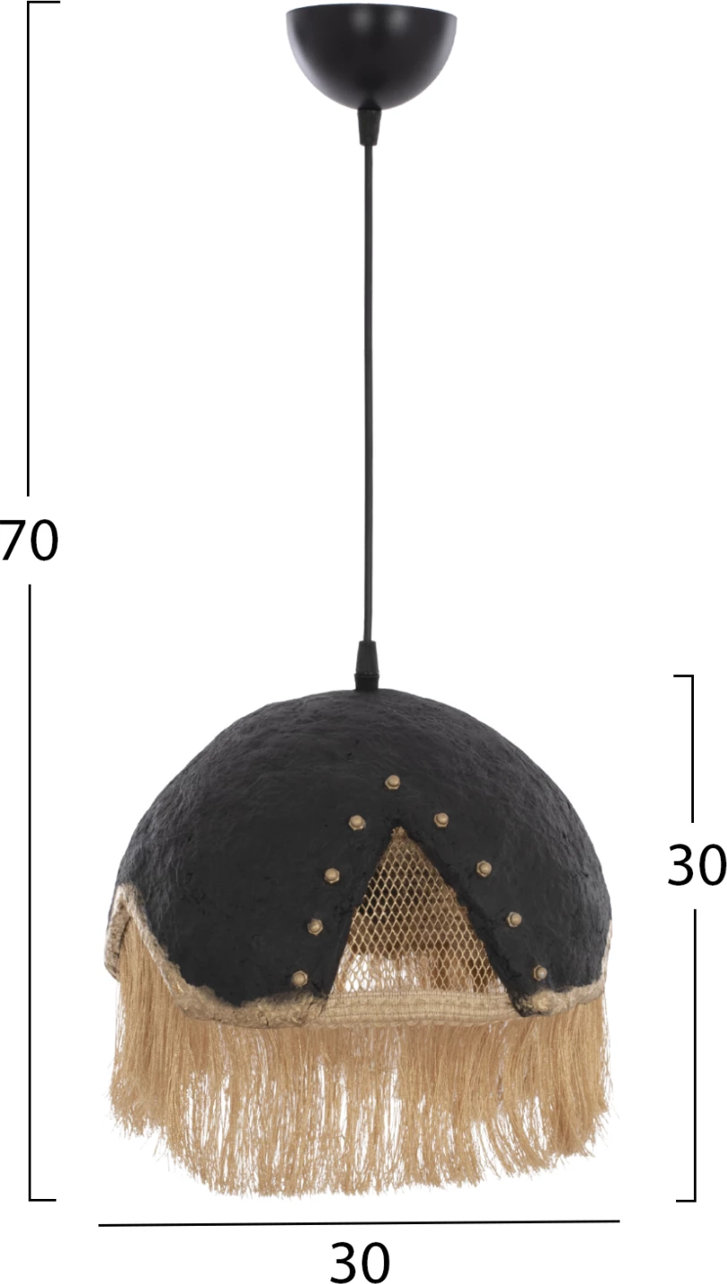 Llambë varëse tavani metalike me franja, Φ30x70Hcm, FH7693.01