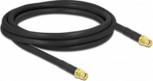 Kabllo antene DeLOCK LMR300, RP-SMA mashkull-mashkull, 2 m, e zezë
