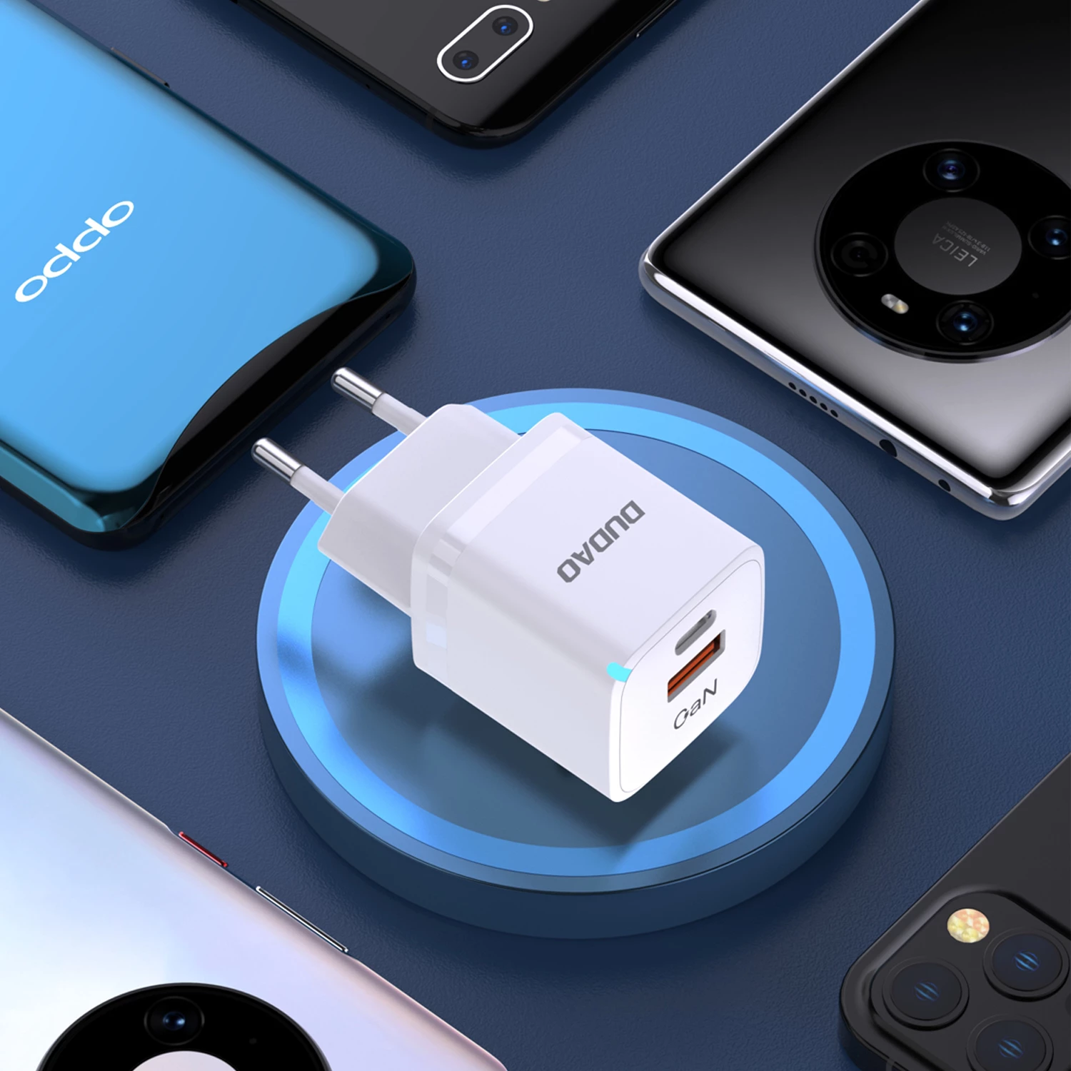 Karikues muri Dudao A13ProEU, GaN, 33W, 2 porta USB-C/USB-A, Bardhë