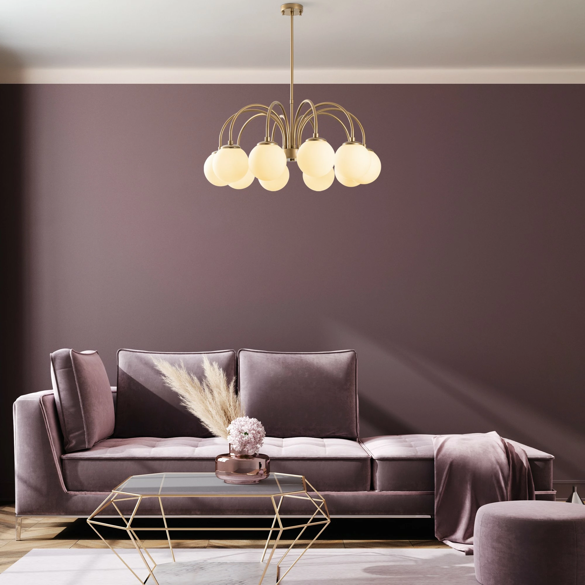 Llambadar Opviq, Sferıs, ngjyrë ari, 75cm