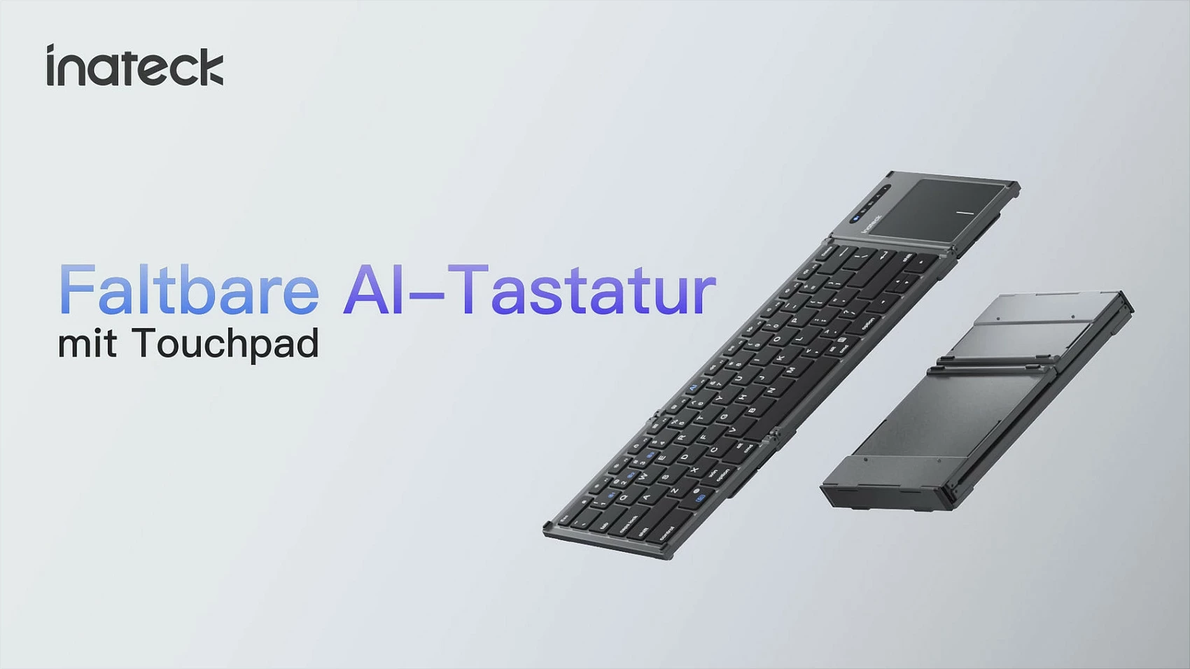 Tastierë për tablet inateck Tablet Keyboard QWERTZ, Bluetooth 5.3, me touchpad, USB-C, e zezë