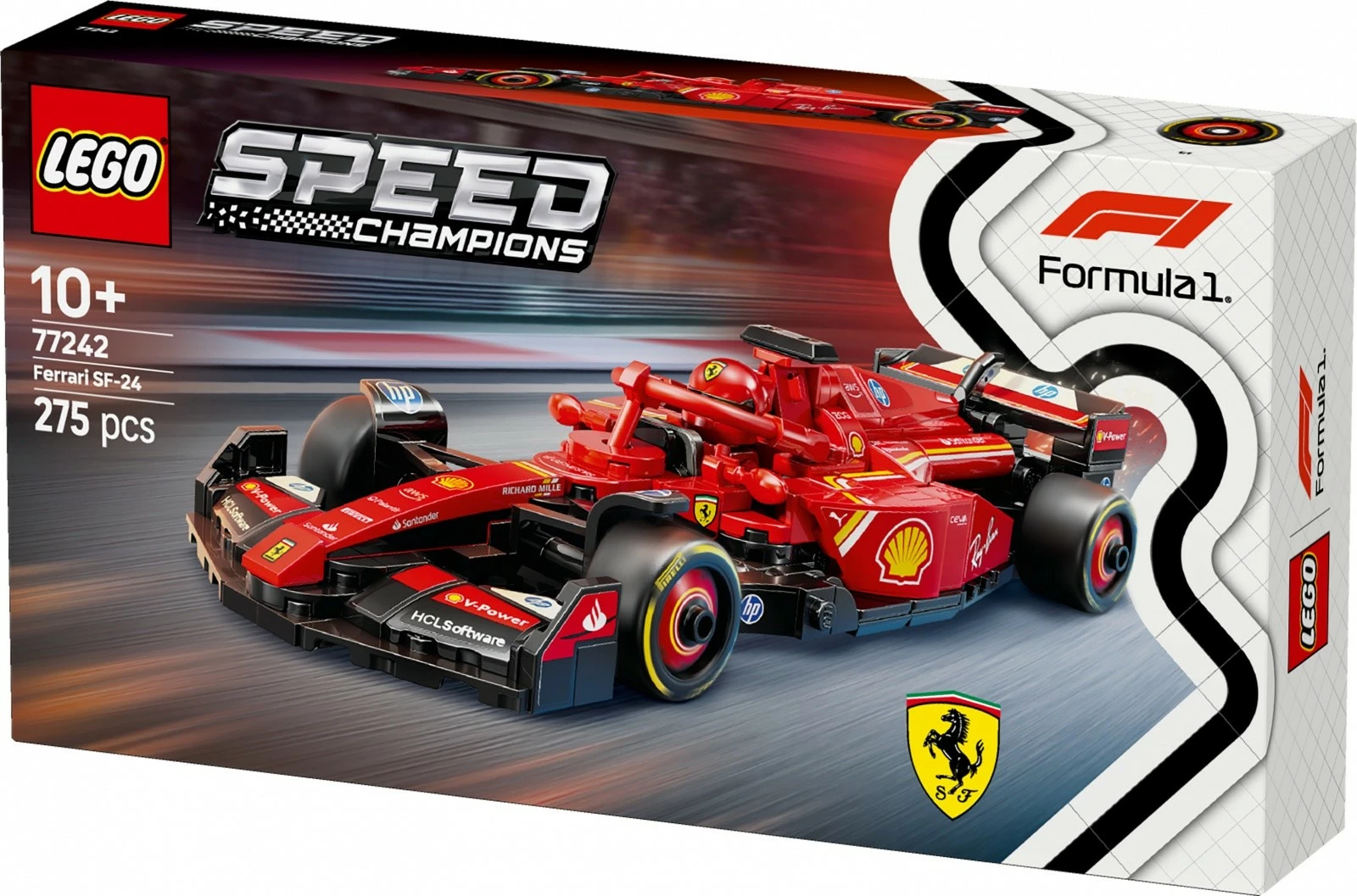 Set LEGO Speed Champions Ferrari SF-24 F1 Car 77242, 275 pjesë, i kuq