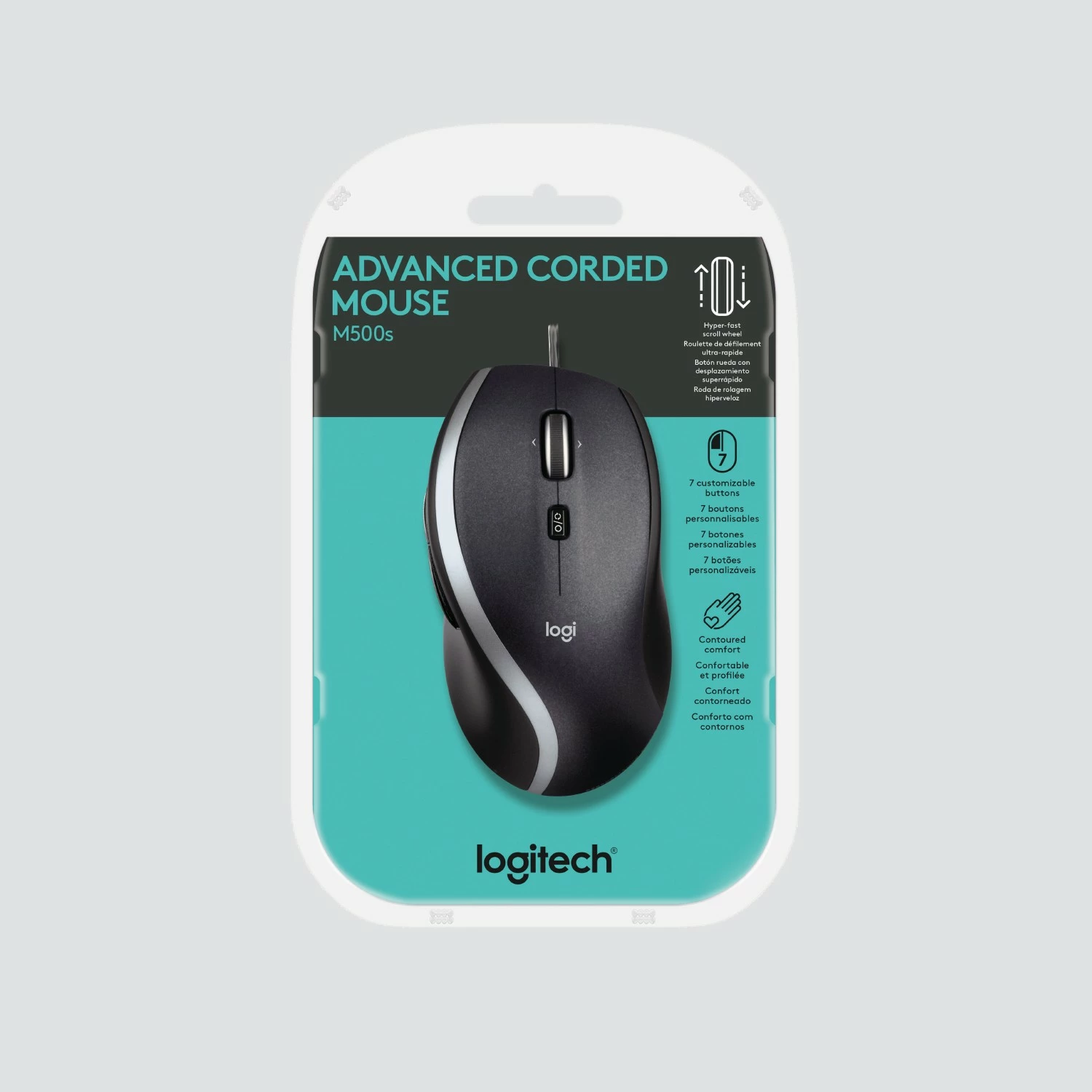 Maus Logitech M500, me kabllo, 4000 DPI, i zi