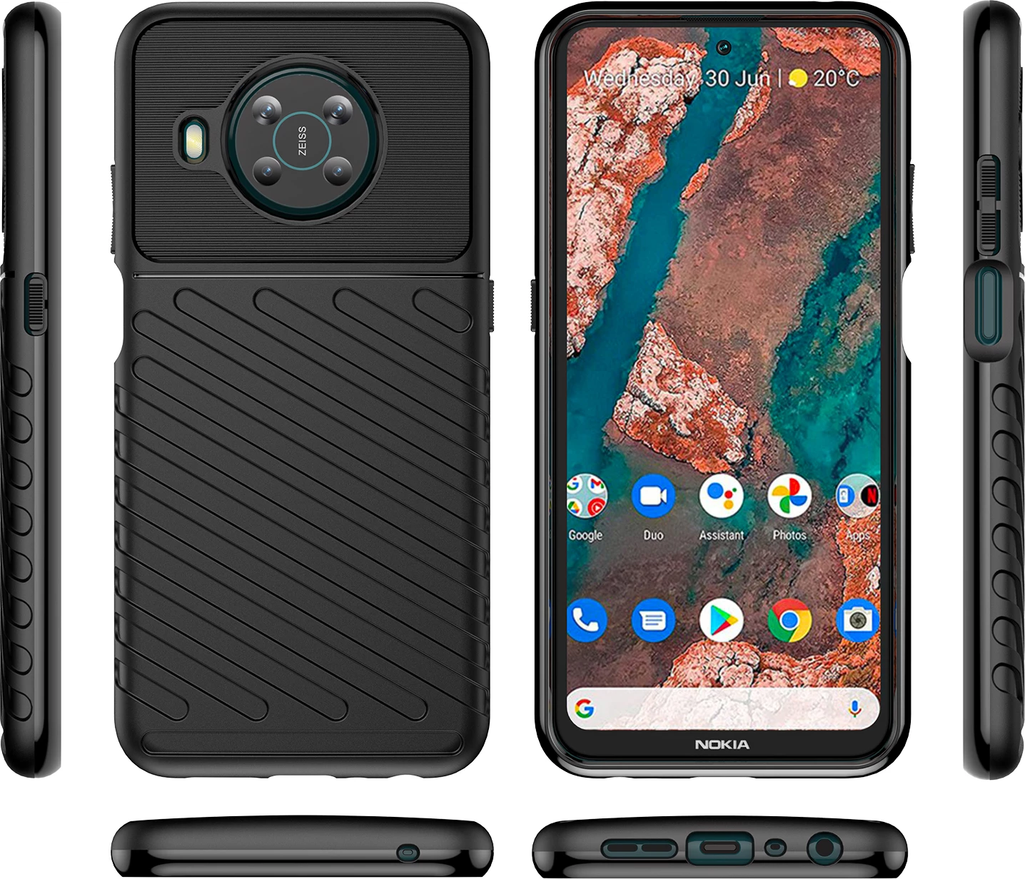 Mbështjellës Hurtel Thunder Case për Nokia X100, i zi