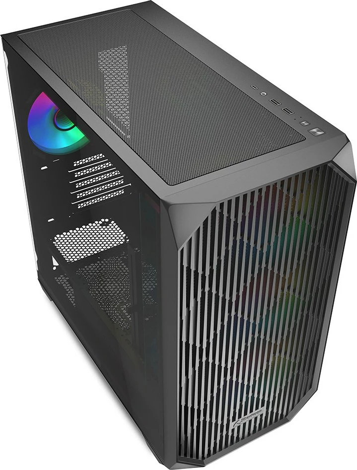 Kasë Sharkoon MK3 RGB Micro-ATX, 1x xham, e zezë