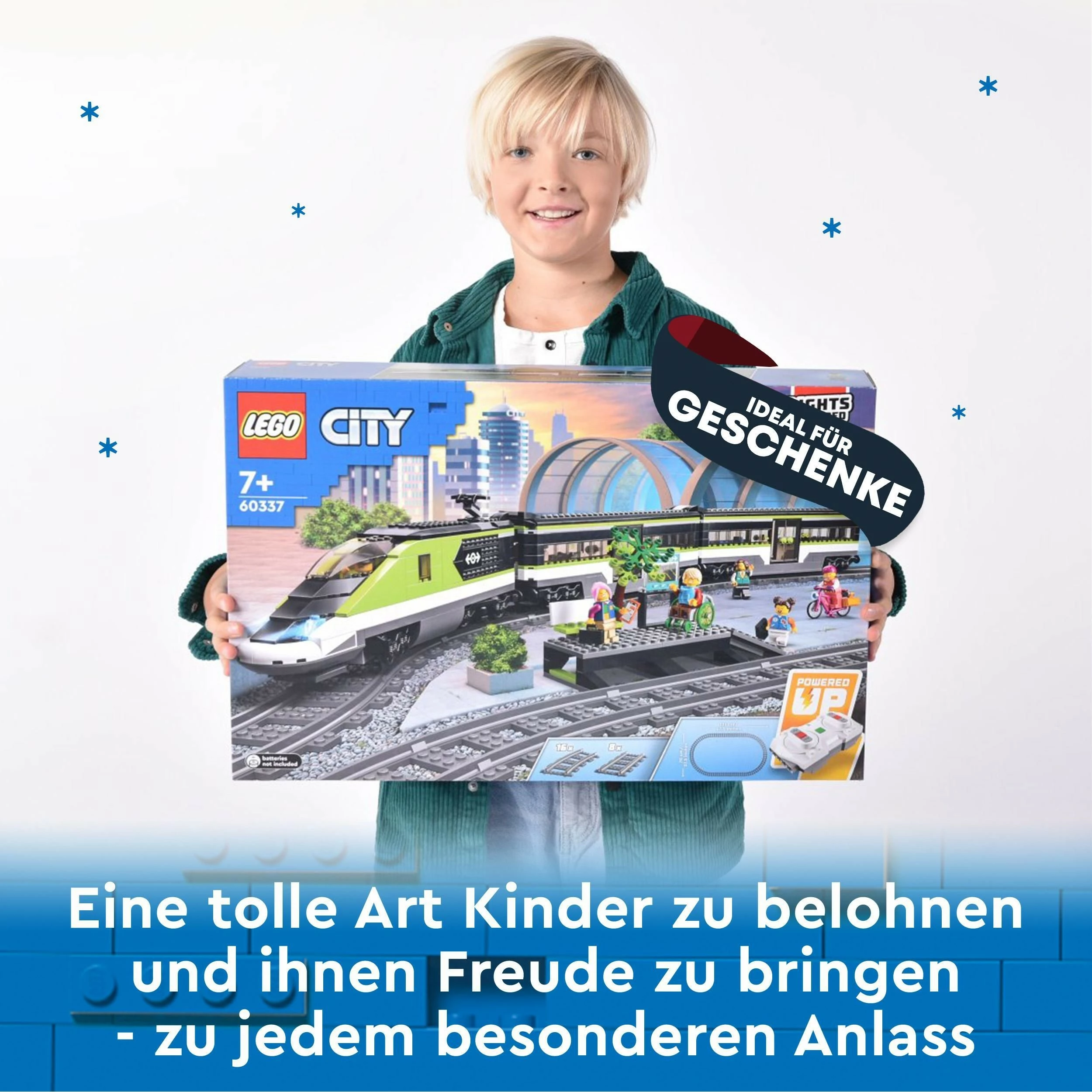 Set ndërtimi LEGO City Express Passenger Train, 7 vjeç e lart, plastik, 764 pjesë, shumëngjyrësh