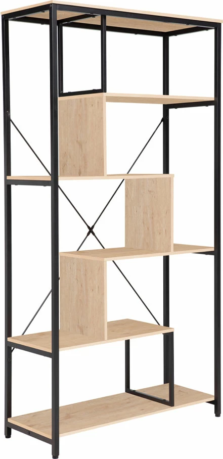 Raft librash QUICK, ngjyrë natyrale dhe e zezë, 85x35x163