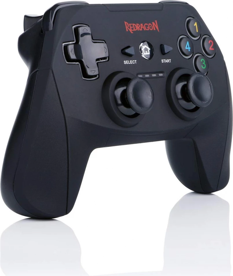 Kontroller loje Redragon Harrow G808, wireless 2.4GHz, multi-platform, dual vibration, bateri e rikarikueshme, i zi, me USB receiver
