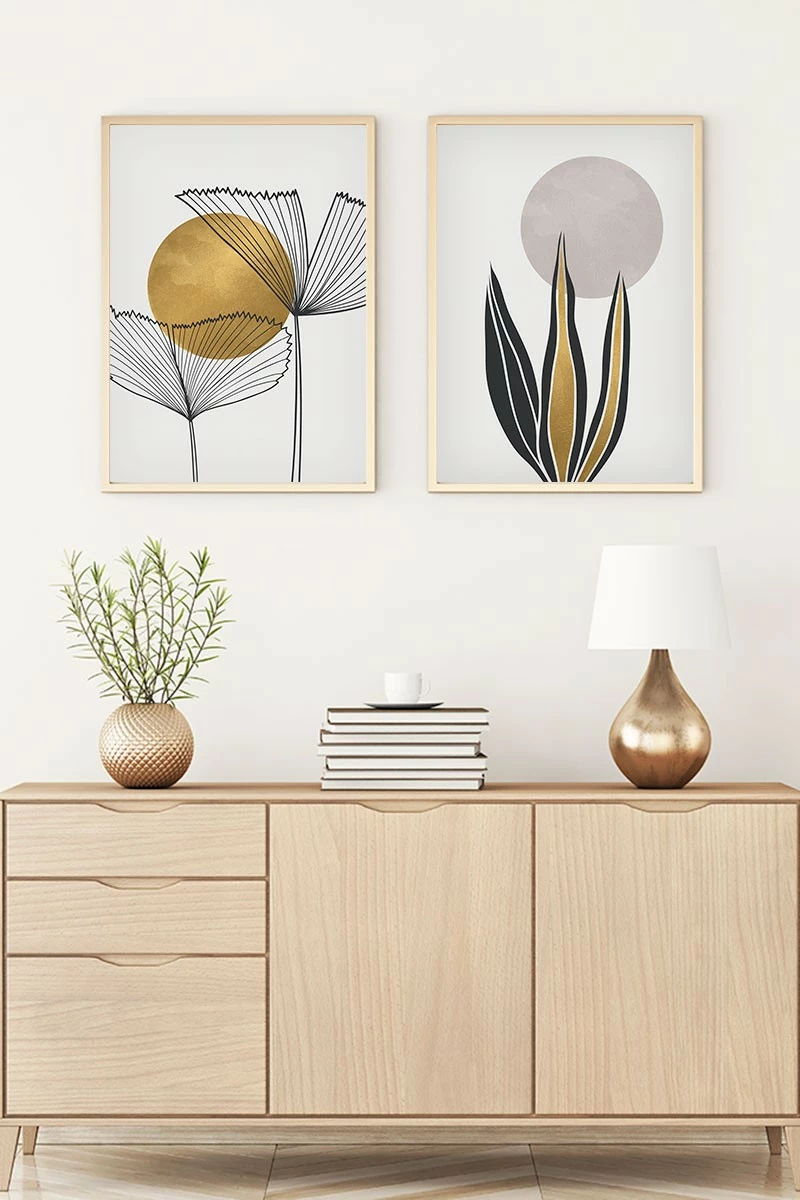 Pikturë dekorative me kornizë MDF (2 copë), Wallity, Huhu77, 50x35cm