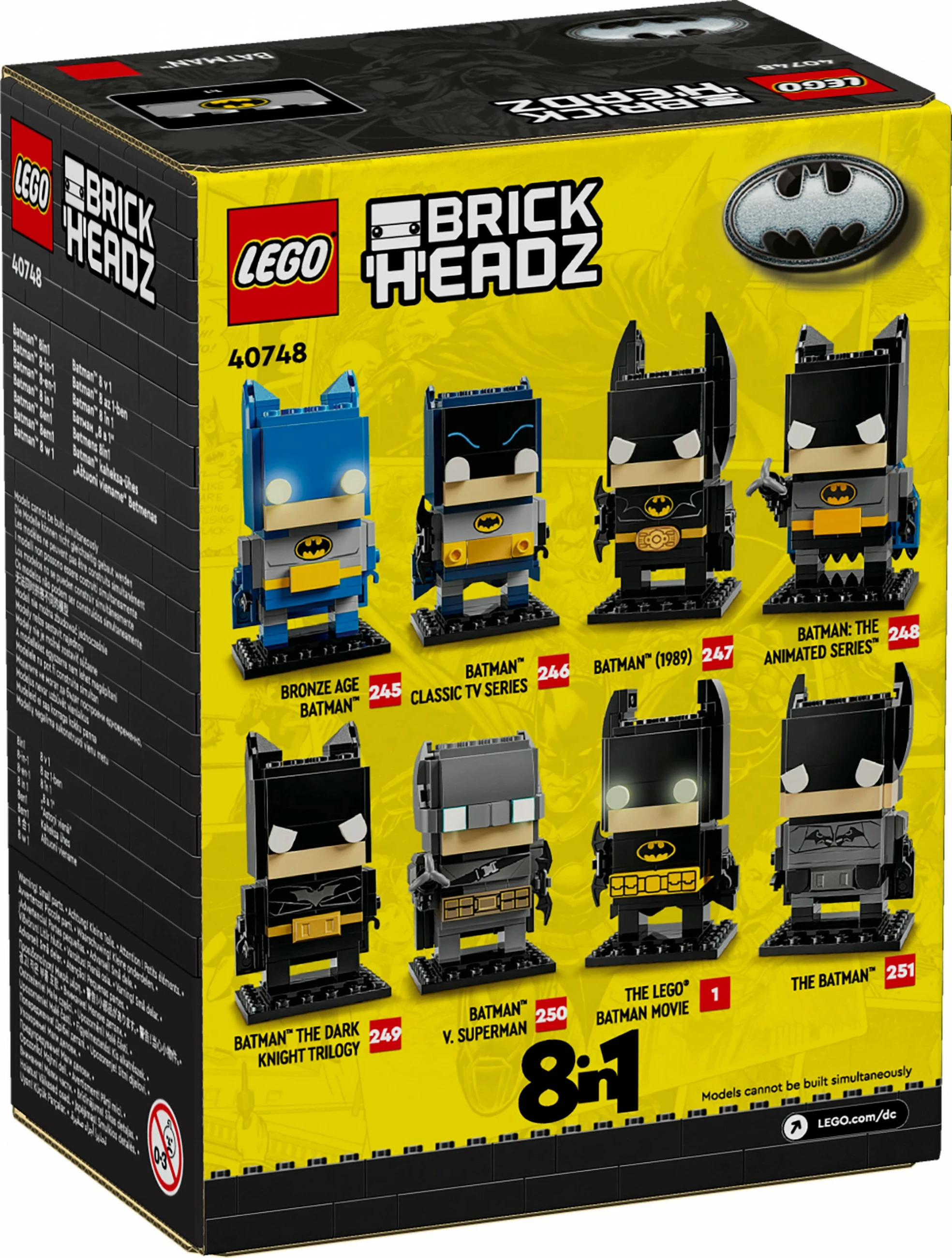 Set ndërtimi LEGO 40748, Batman 8in1, 325 pjesë, shumëngjyrësh