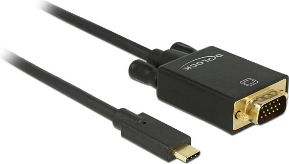 Kabllo adapter USB-C në VGA DeLOCK, 1 m, Full HD 1080p, e zezë