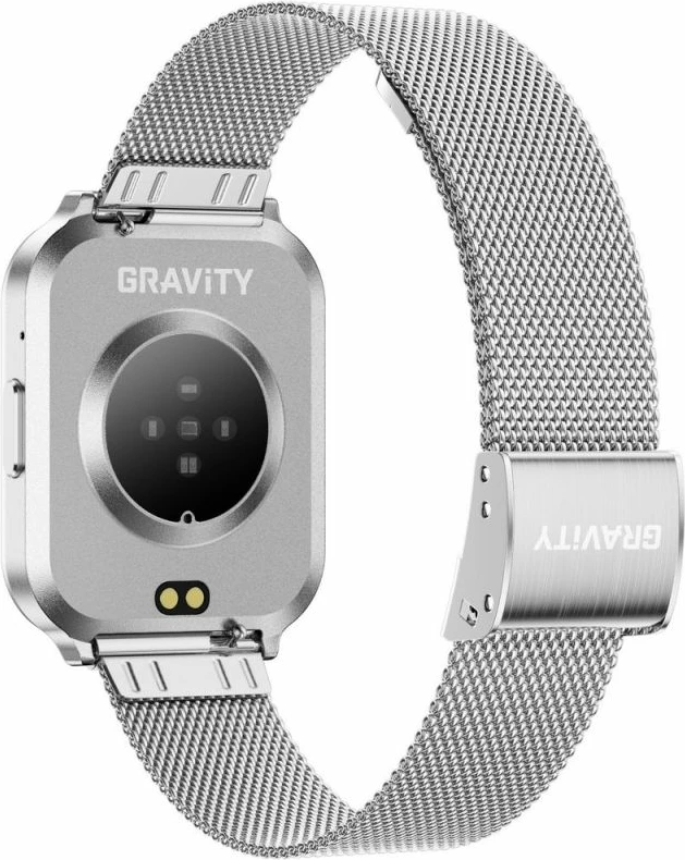 Smartwatch për femra Gravity GT44-4, rrip i bardhë + byzylyk argjendi