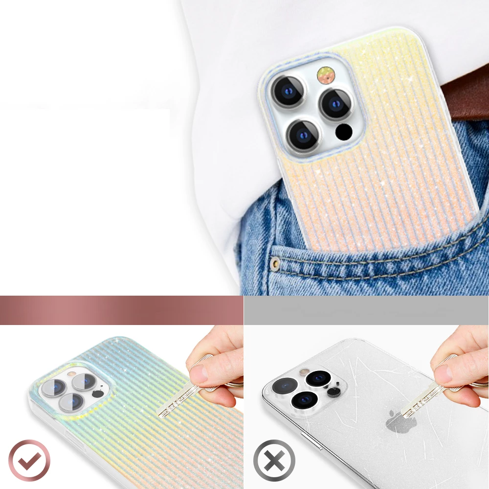 Mbështjellës Kingxbar Travel Series për iPhone 13 Pro, Clouds, blu-portokalli