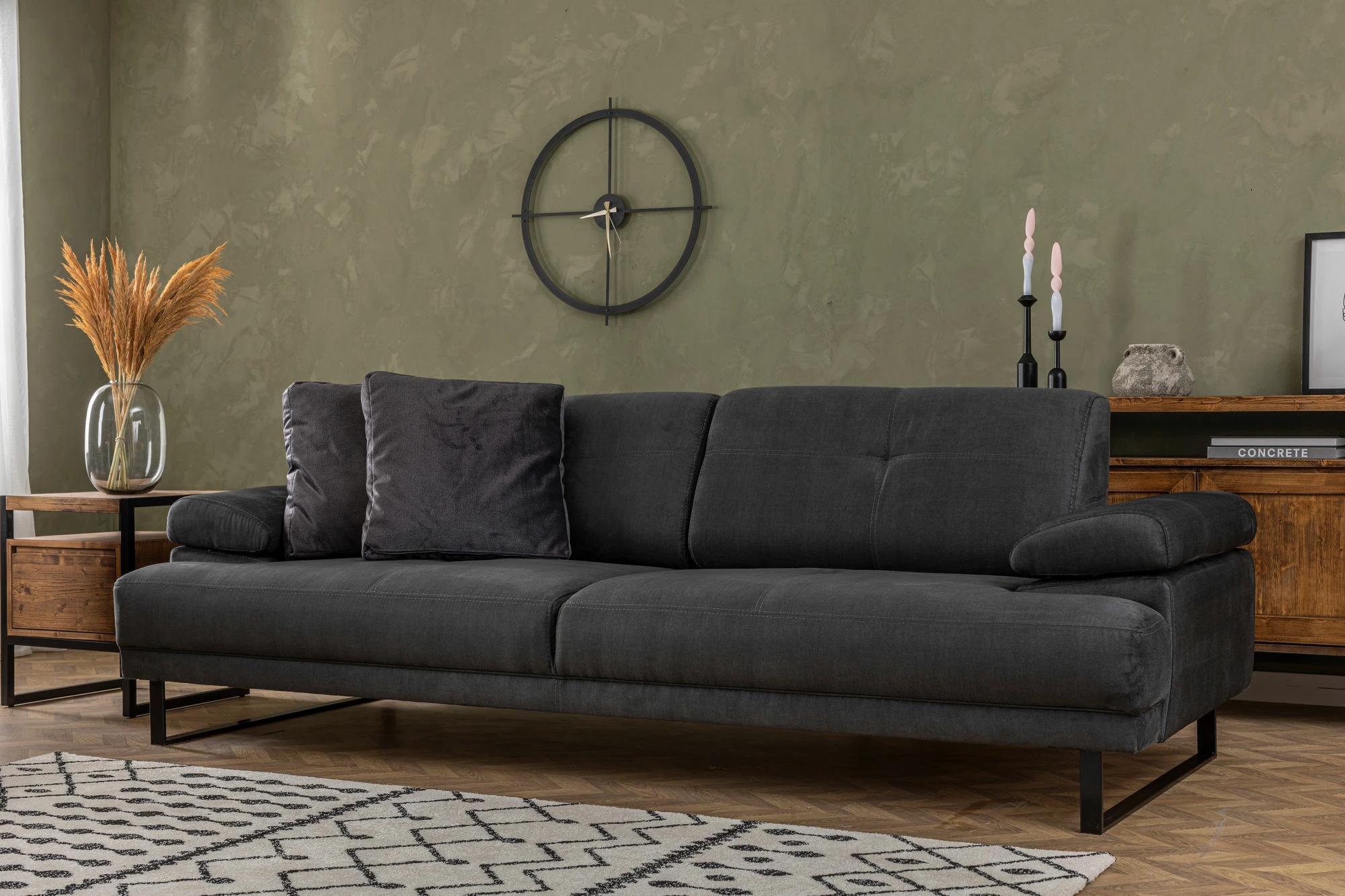 Divan-krevat 3 vendësh, Atelier del Sofa, Mustang, antracit
