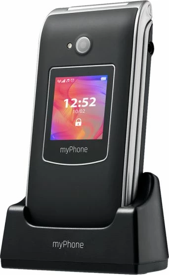 Celular myPhone Rumba 2, me kapak 2G, 32MB/32MB, ekran 2.4\" + 1.44\", bateri 800mAh, SOS, zi-argjendtë