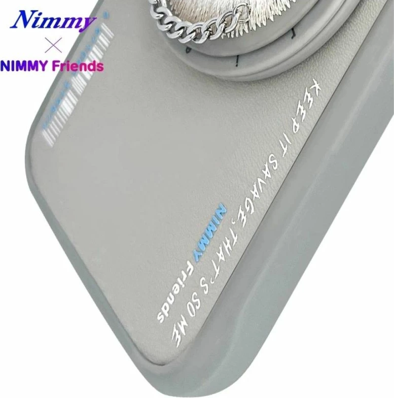 Kuti MagSafe Nimmy Glasses Cool Cat për iPhone 16, gri